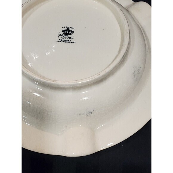 VINTAGE MCM RARE CROWN DEVON PEGASUS BLACK ASHTRAY TRINKET DISH ENGLAND 1960s - Picture 11 of 12